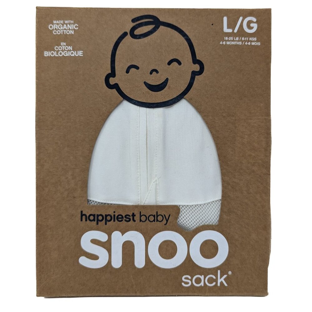 Snoo Sack Happiest Baby L Large 4-6 Month 18-26 lbs Organic Cotton Swaddle New!!